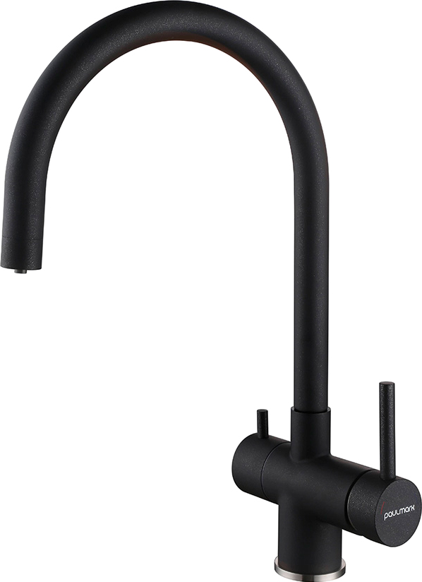 

Смеситель для кухонной мойки Paulmark Heller He213218-418 черный металлик