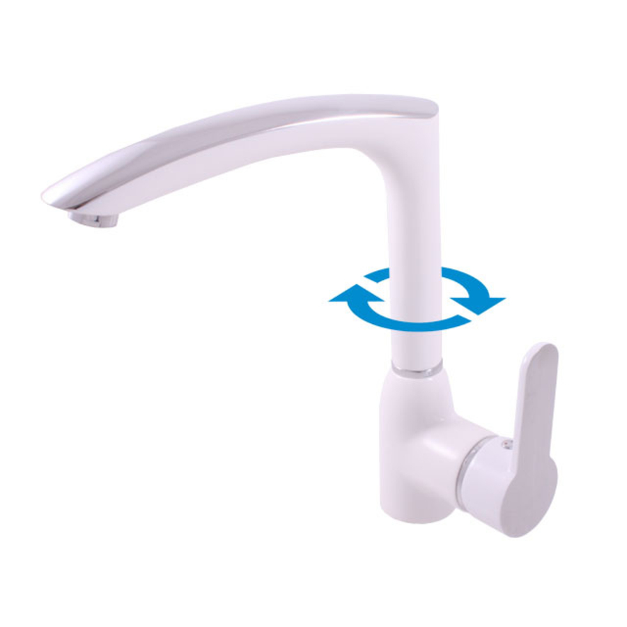 

Смеситель Rav Slezak Zambezi ZA007.5/7CB для кухонной мойки, белый/ хром, Хром / белый, Zambezi ZA007.5/7CB