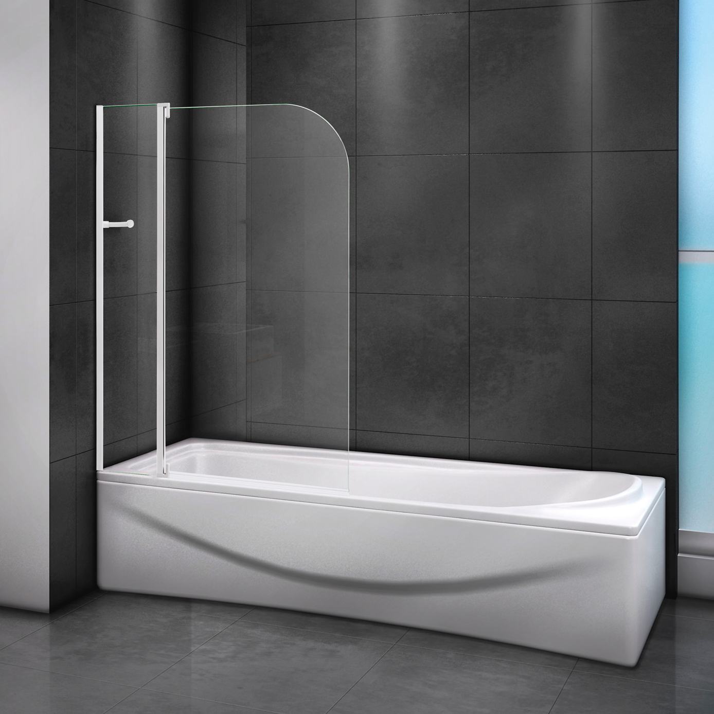 

Шторка на ванну Cezares Relax V-11-100/140-C-Bi стекло прозрачное
