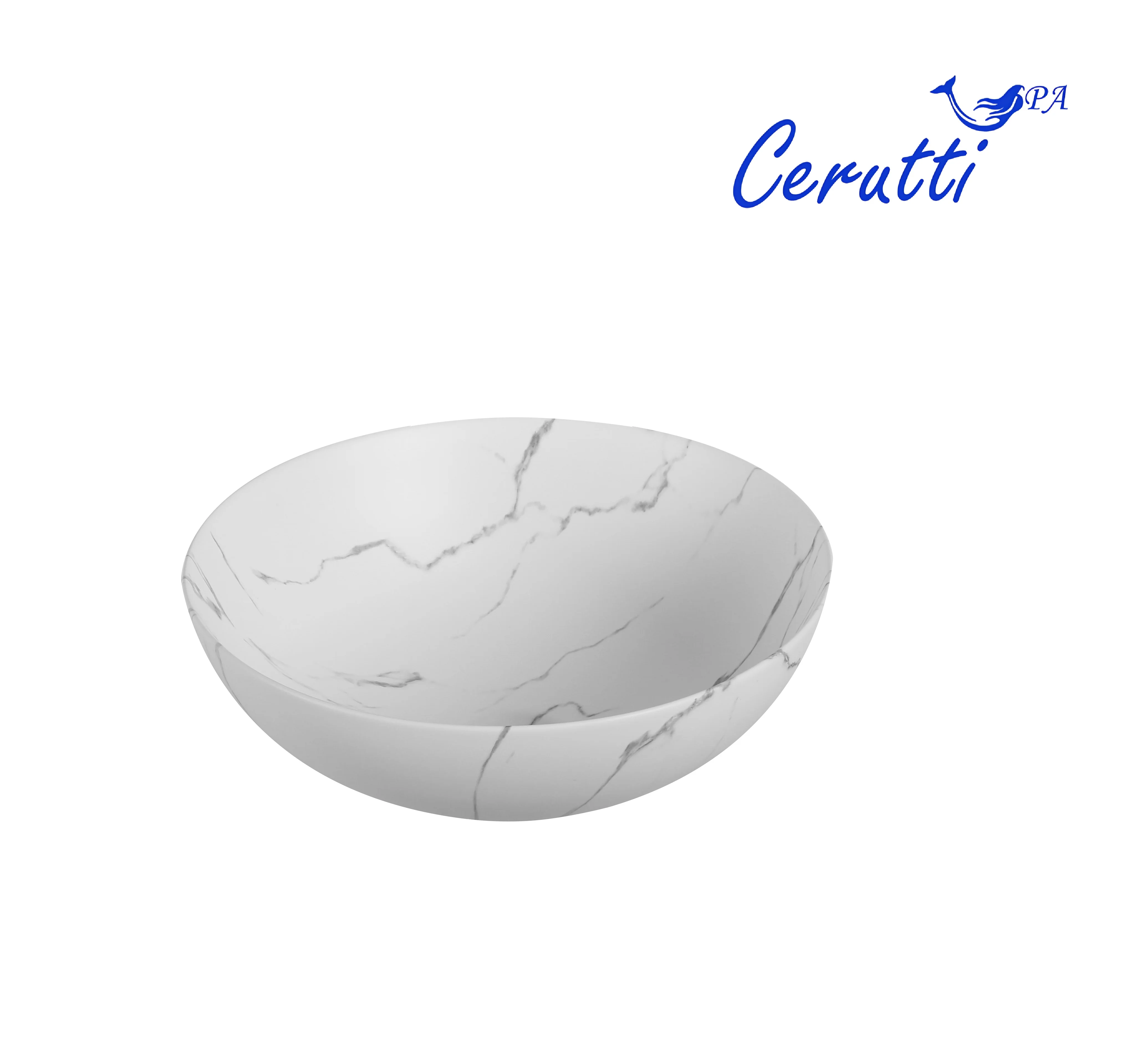 

Раковина Ceruttispa CR3301MWM2 D40 накладная, мрамор матовый белый, Белый мрамор, CR3301MWM2
