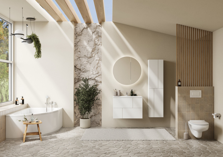 

Мебель для ванной Roca Luna 80 подвесная, 2 ящика, белый матовый, ZRU9307765