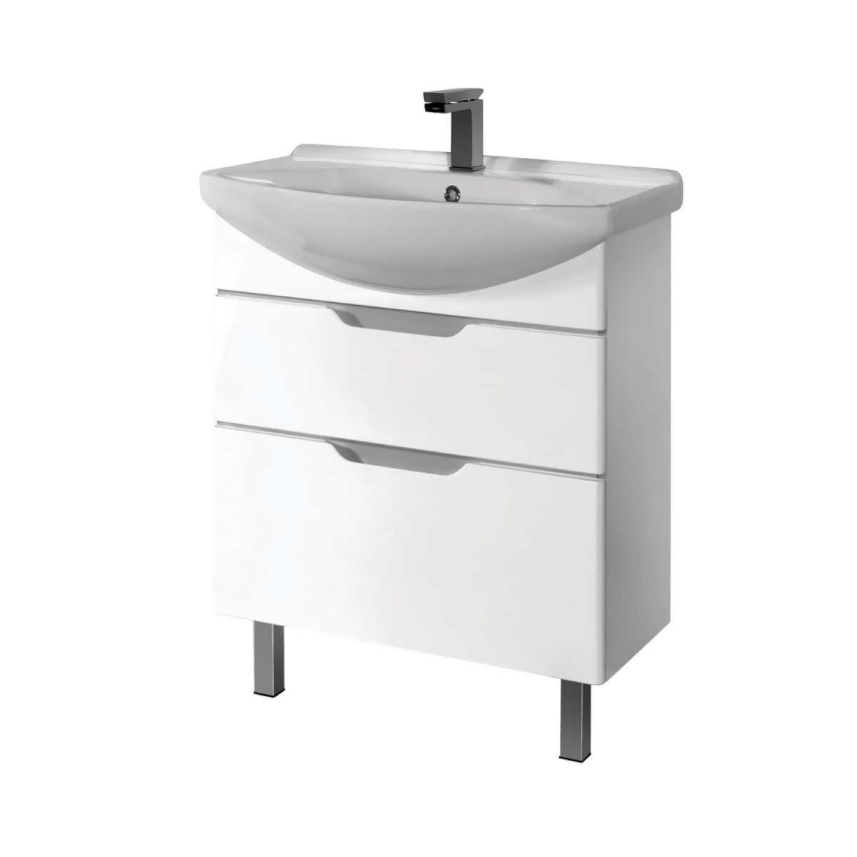 

Тумба с раковиной Dreja Laguna Plus 75 белая, Белый, Laguna Plus 75