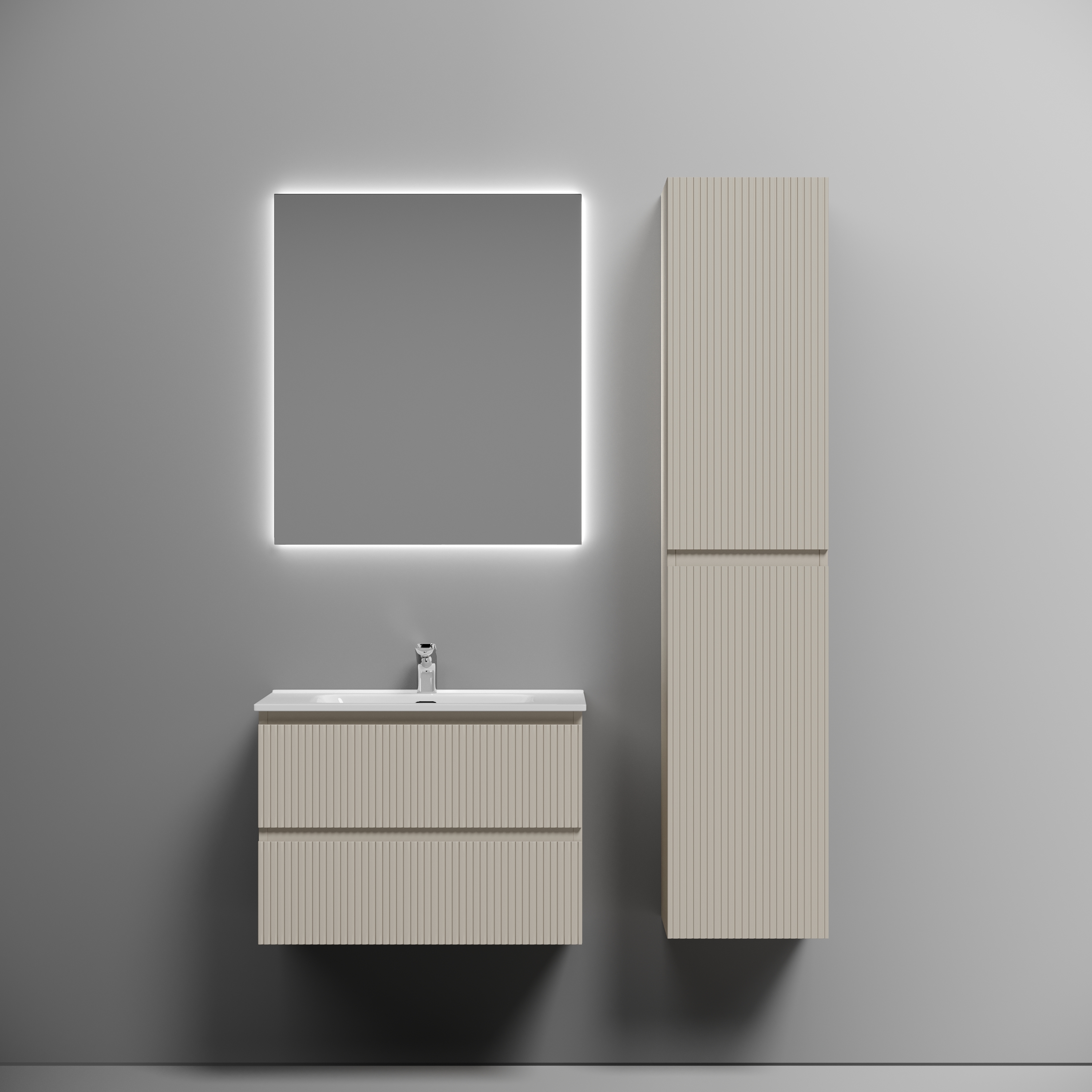 

Мебель для ванной Sancos Snob T 70 подвесная, 2 ящика, Beige Soft (раковина CN7007), Бежевый матовый, Snob T SNT70CE