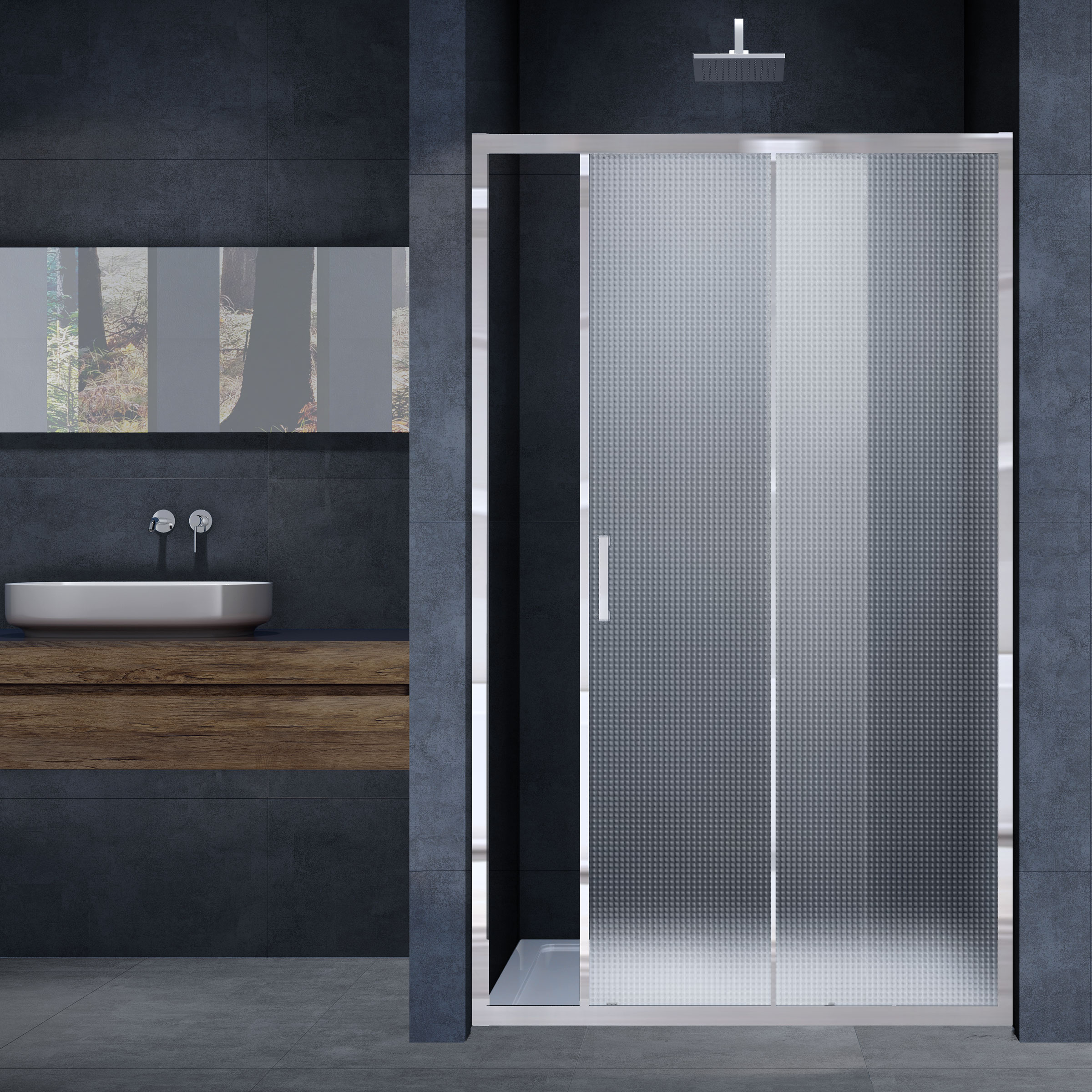 

Душевая дверь в нишу Vincea Alpha VDS-3AL 140х190 профиль хром, стекло текстурное, VDS-3AL 140х190