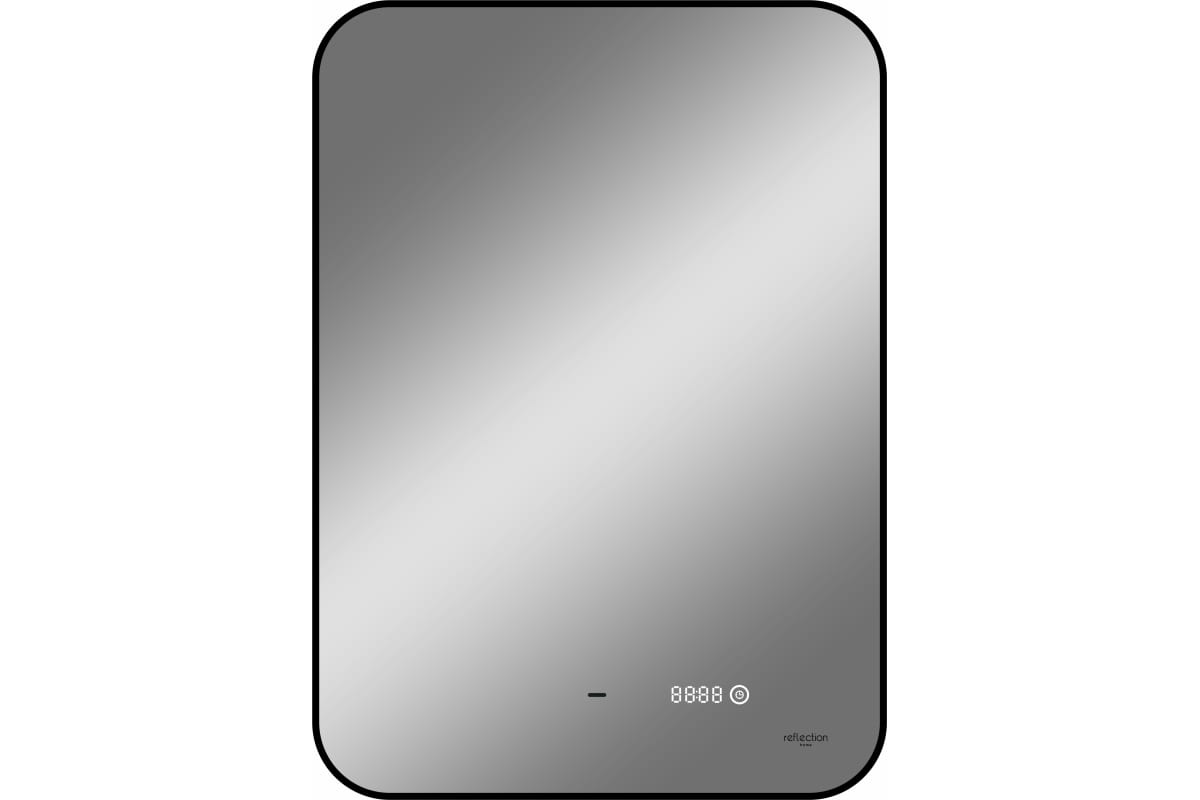 

Зеркало Reflexion Black View 50х70 с подсветкой, бесконтактным сенсором, диммером, часами, черной окантовкой, Черный, Black View RF4001BV