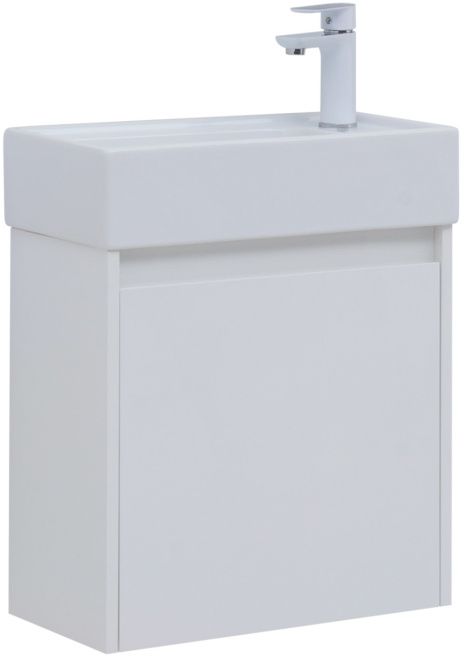 

Тумба с раковиной Aquanet Nova Lite 50 подвесная, белый глянец, 1 дверца, Nova Lite 50
