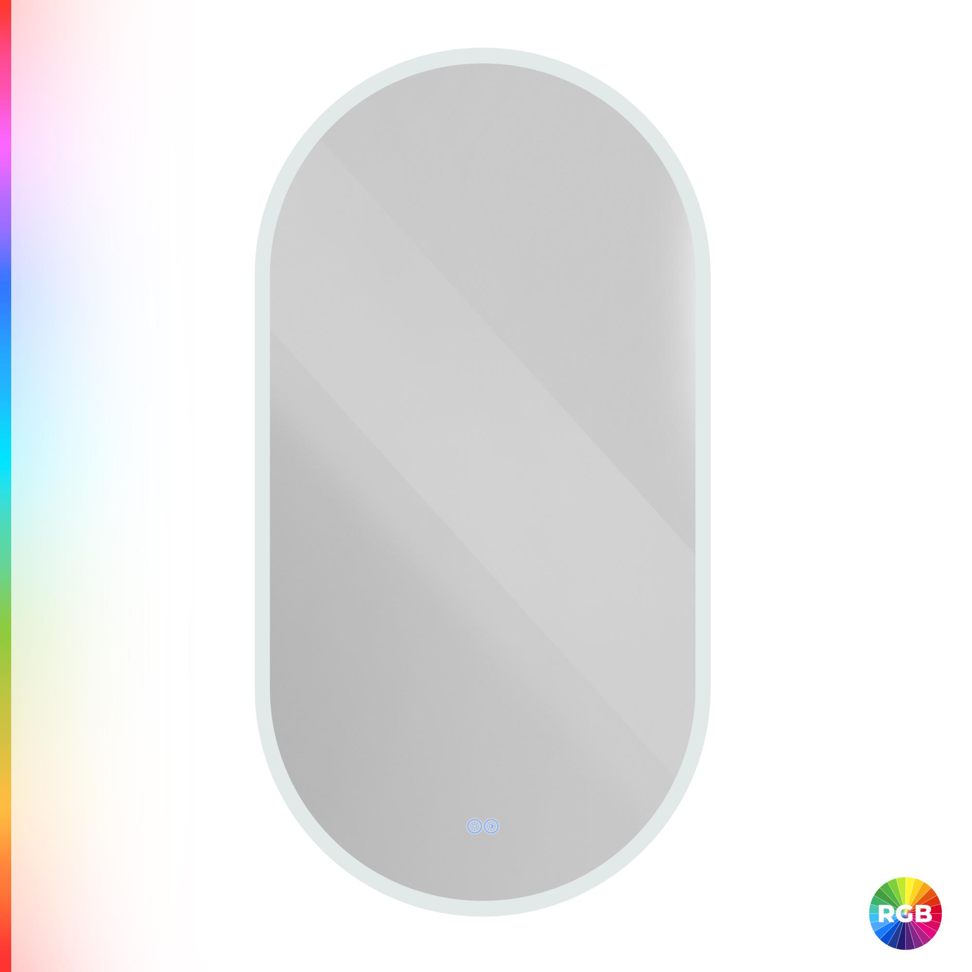 

Зеркало Cezares Ellisse 55х105 с контурной разноцветной подсветкой RGB и сенсорным выключателем, CZR-SPC-ELS-550-1050-RGB-TCH