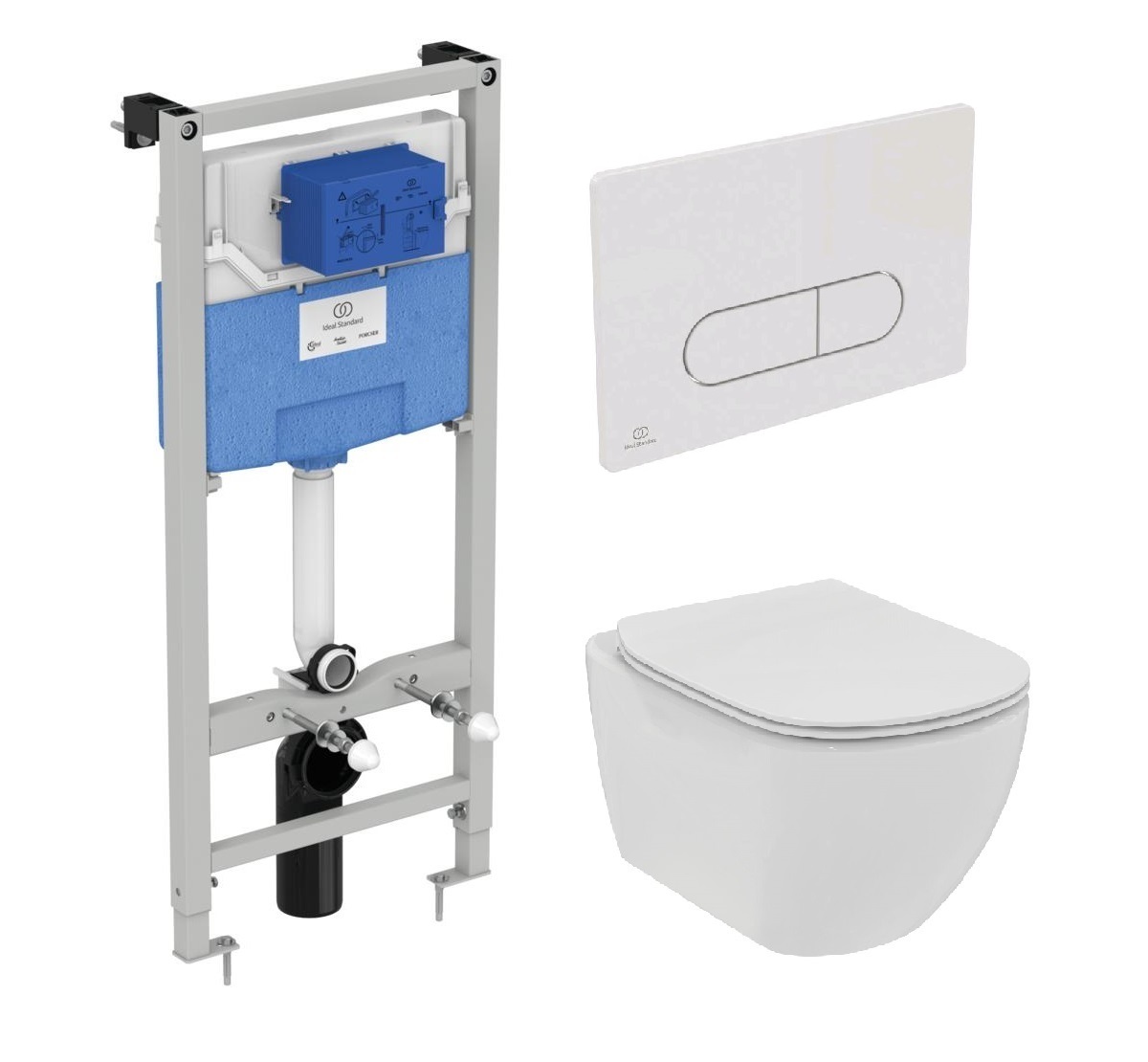 

Комплект инсталляция Ideal Standard Prosys Frame R020467+унитаз Ideal Standard Tesi Rimless T536001+кнопка смыва R0115AC, Белый, R020467+T536001+R0115AC