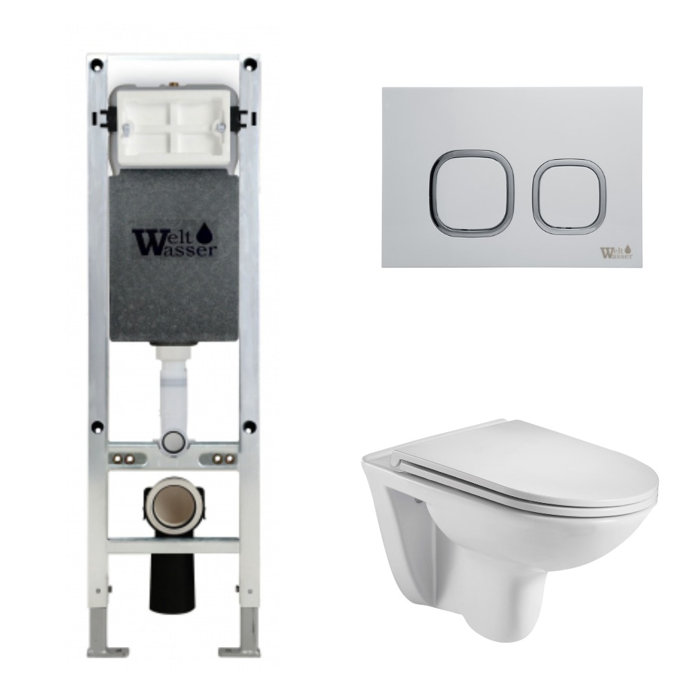 

Комплект Weltwasser 10000006503 унитаз Baarbach 004 GL-WT + инсталляция + кнопка Amberg RD-WT, Белый глянцевый, 10000006503
