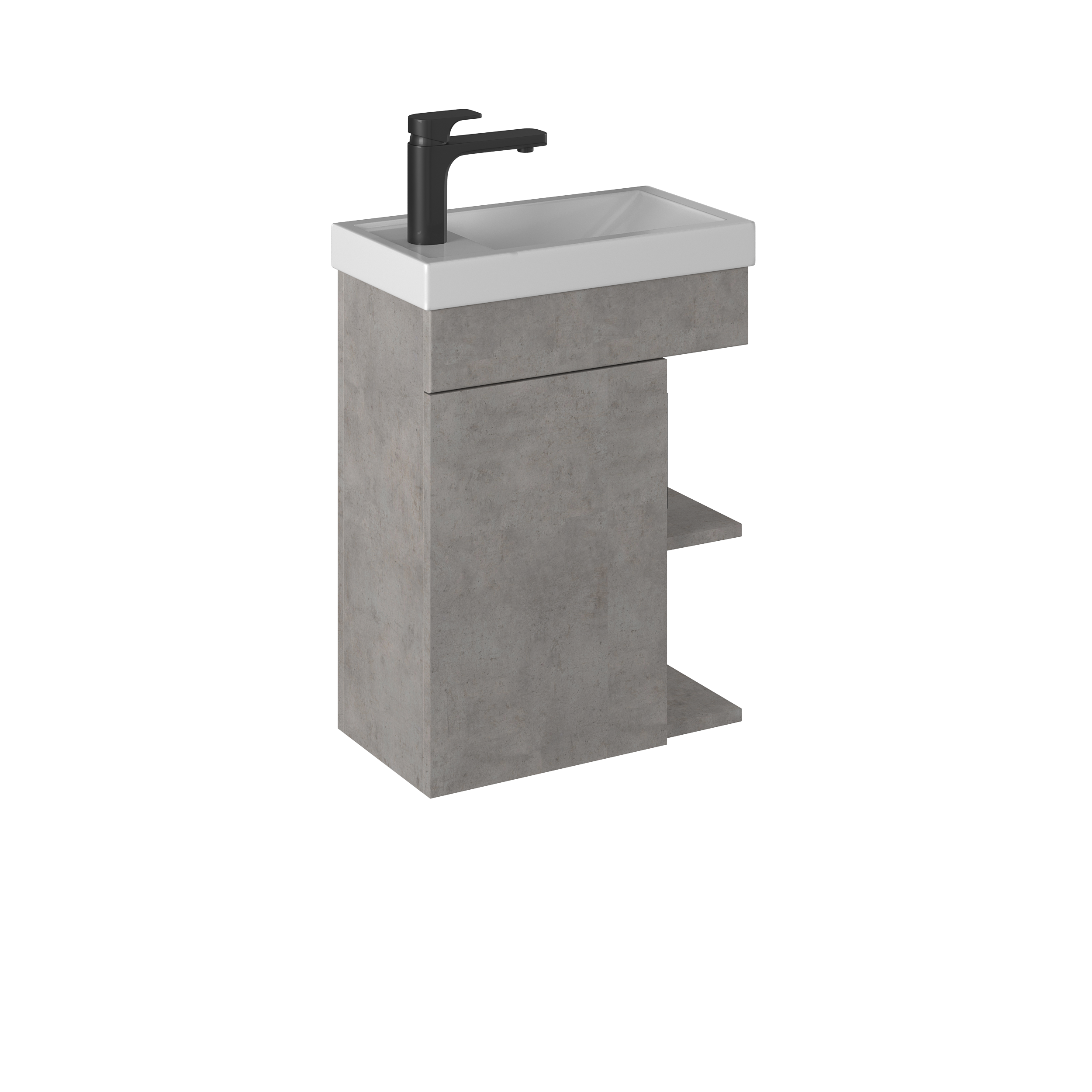 

Тумба с раковиной Briz Чикаго 45 подвесная, светло-серая, Светло-серый