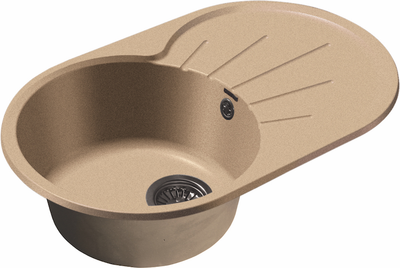 

Мойка кухонная GranFest Rondo R-750L песочная, Песочный, R-750L песочный