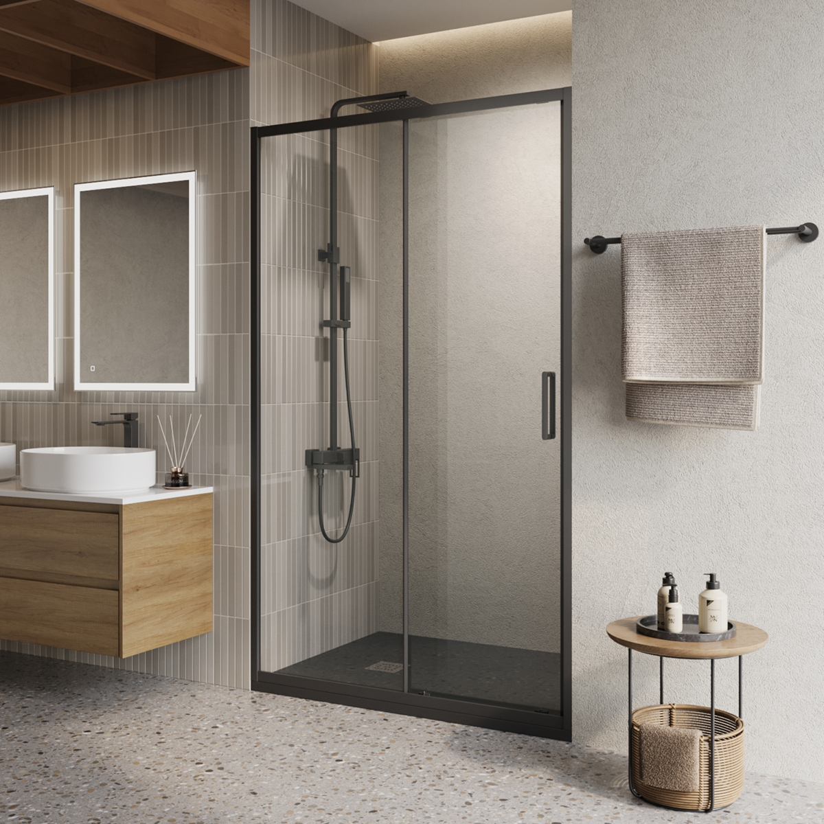 

Душевая дверь в нишу BelBagno Luce LUCE-BF-1-120-C-NERO 120х195 профиль черный матовый, стекло прозрачное, LUCE-BF-1-120-C-NERO