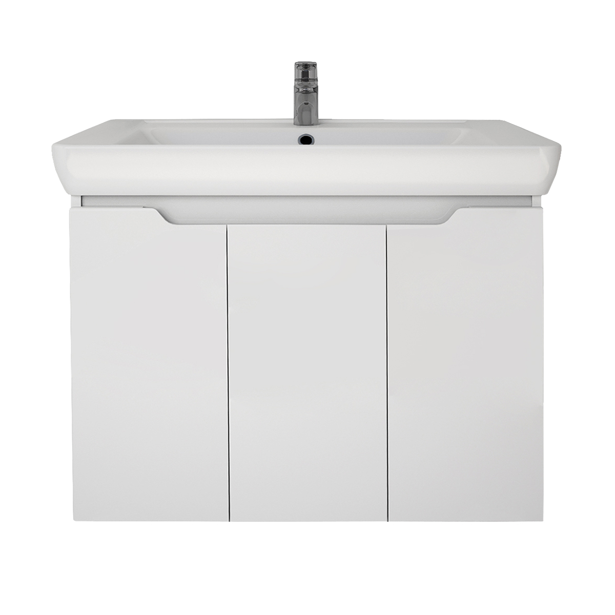 

Тумба с раковиной Dreja Q Plus (D) 80 с дверками белый глянец, Q Plus (D) 80