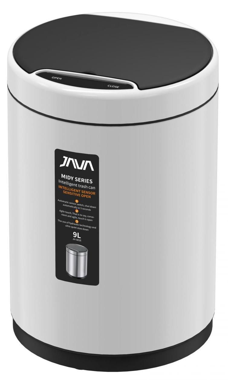 

Мусорное ведро Java S-882-9W сенсорное 9 л белое, Белый, 9W