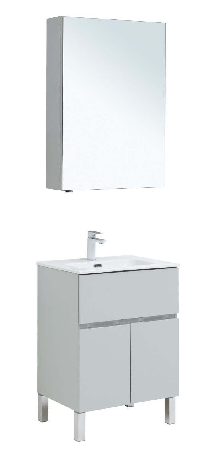 

Мебель для ванной Aquanet Алвита New 60 1 ящик, 2 дверцы, серая, Серый, Алвита New 60