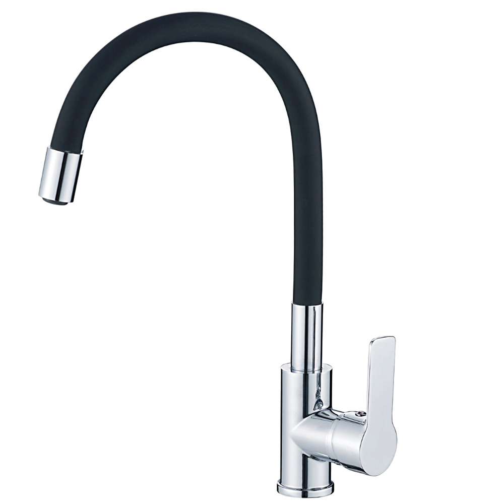 

Смеситель Haiba HB70112-7 для кухни, с гибким изливом, черный/хром, HB70112-7