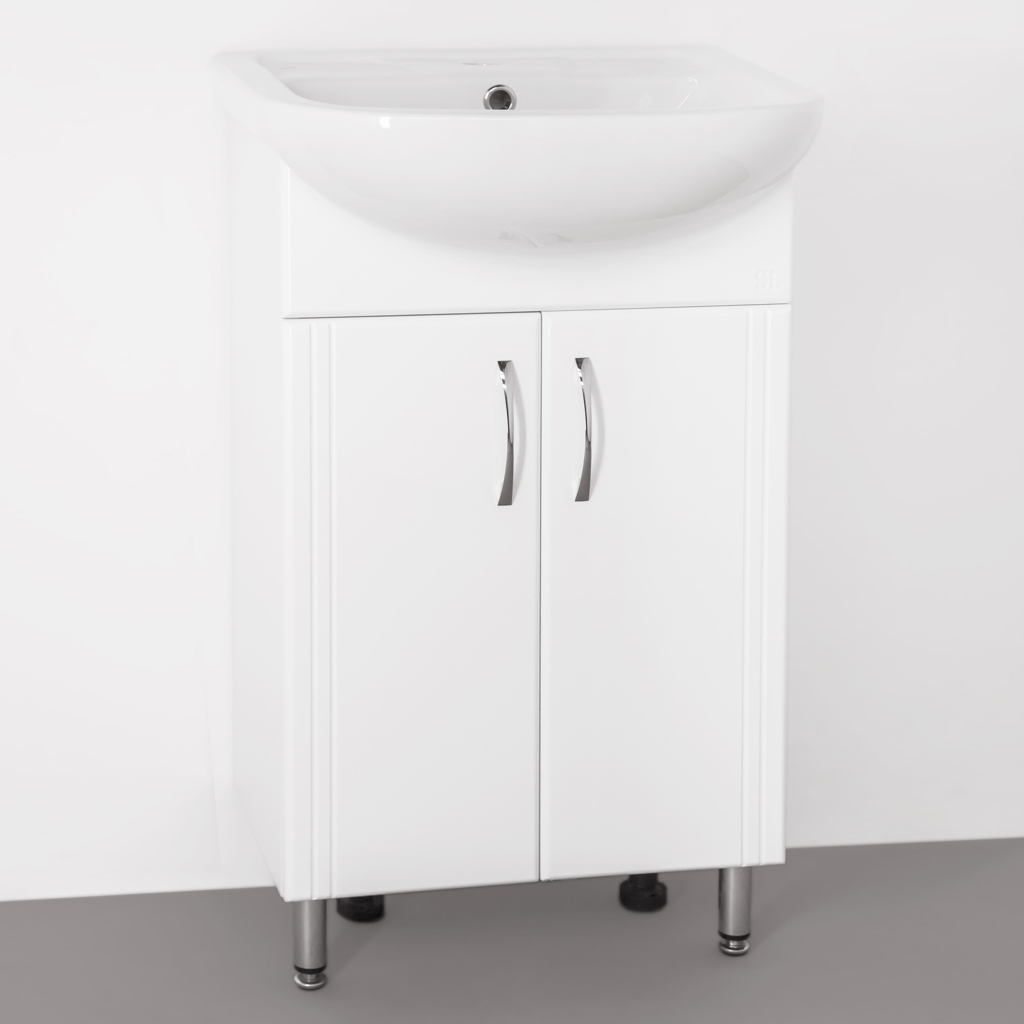 

Тумба с раковиной Style Line Эко Стандарт №9 50 белая, Белый, Эко Стандарт №9 50