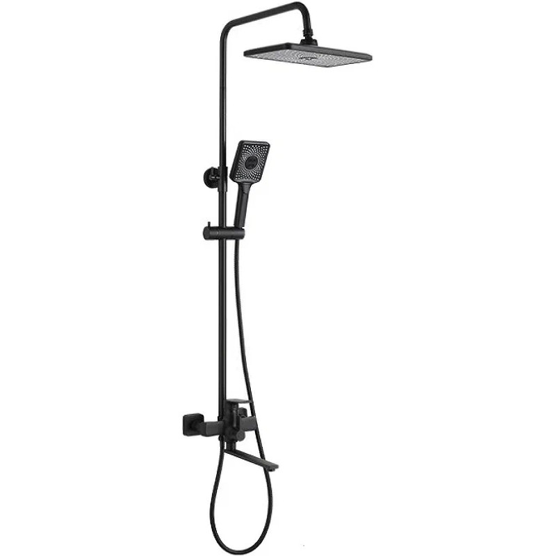 

Душевая стойка Frap H71-6 F2471-6 со смесителем, черная матовая, Черный, F2471-6