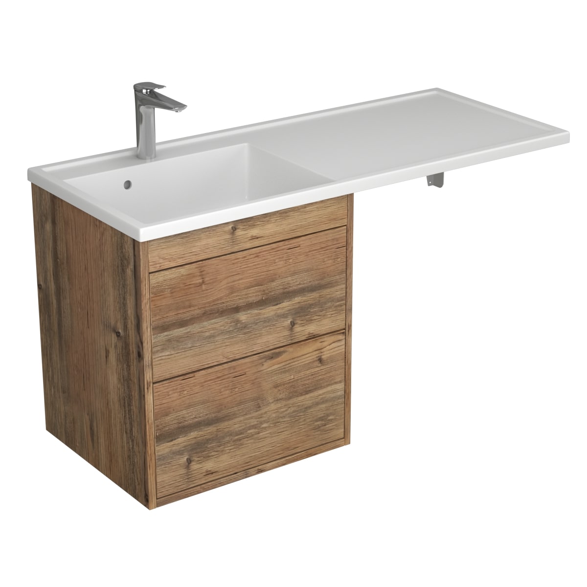 

Тумба с раковиной Veneciana Nera 55 подвесная, 2 ящика, пихта, Дерево, 55530