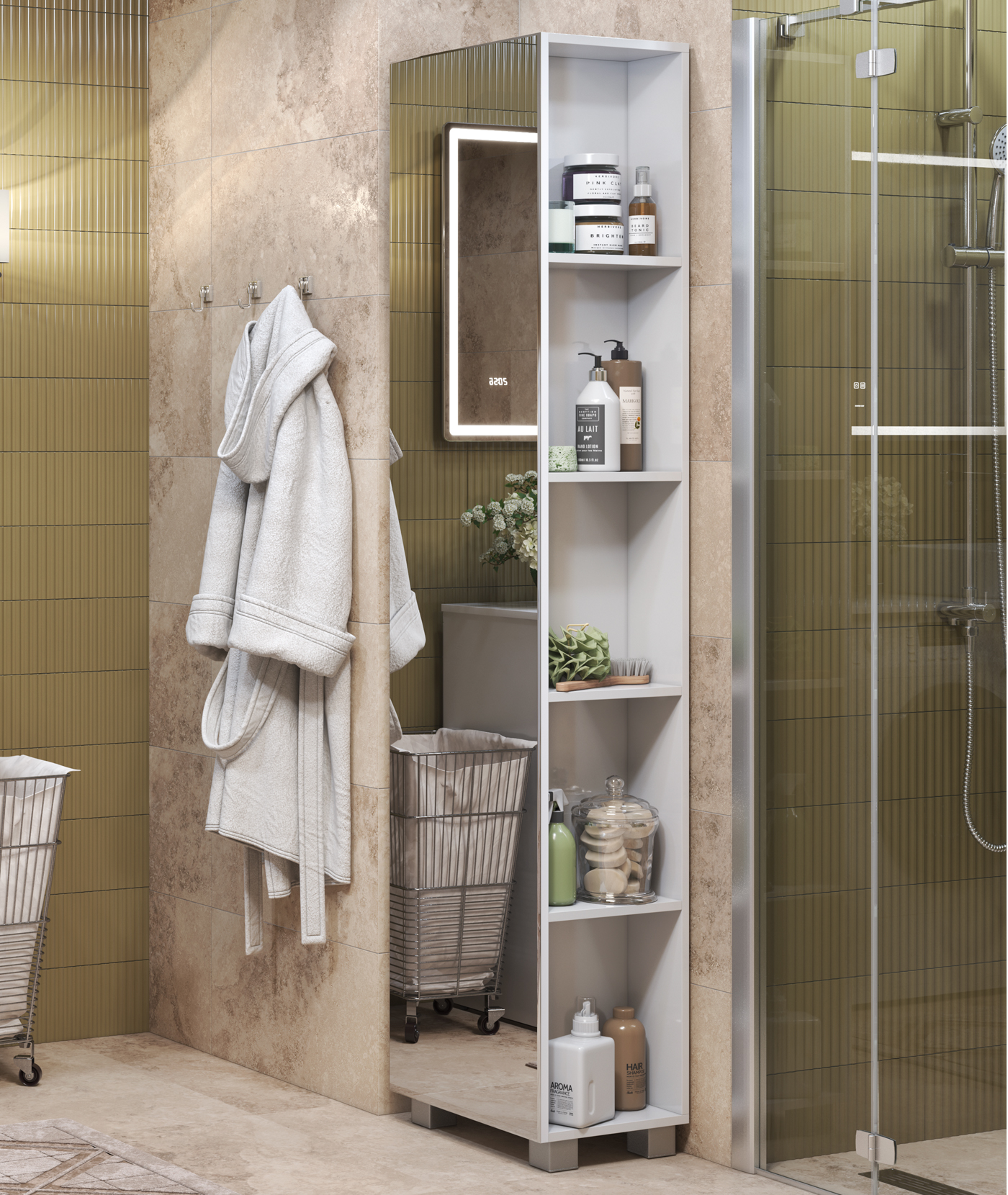 

Шкаф-пенал Vigo Urban 45 с зеркалом, Белый, Urban 45