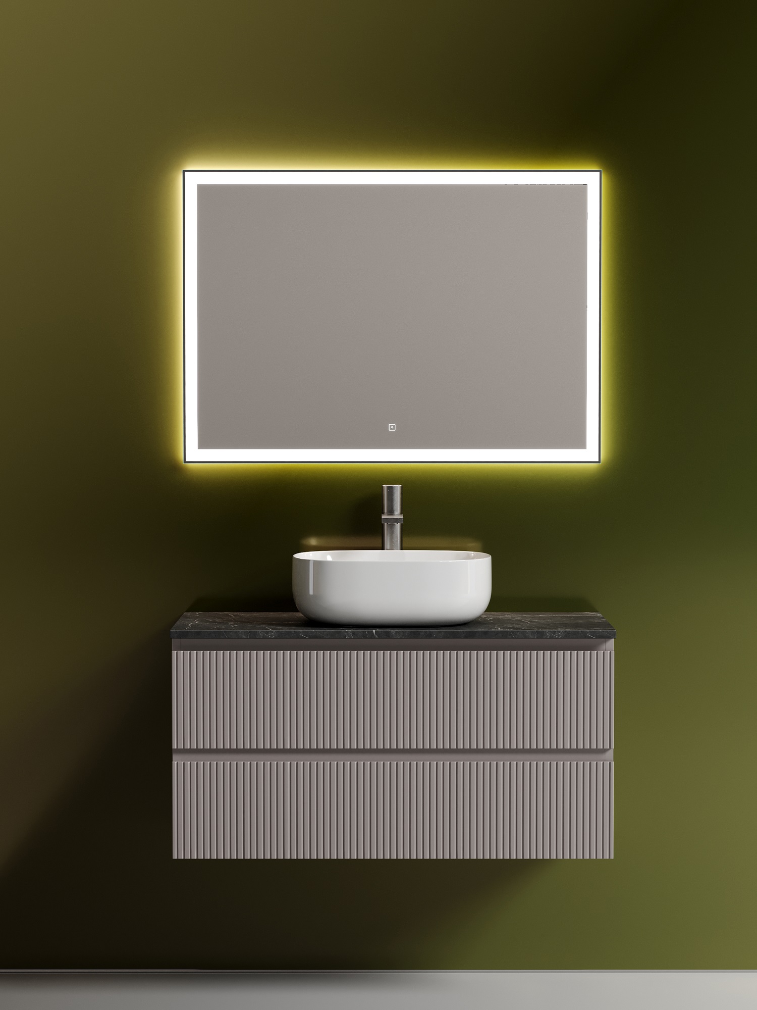 

Мебель для ванной Sancos Snob T 100 подвесная, столешница black sky, Doha Soft (с отверстием под смеситель), Серый, Snob T SNT100SM