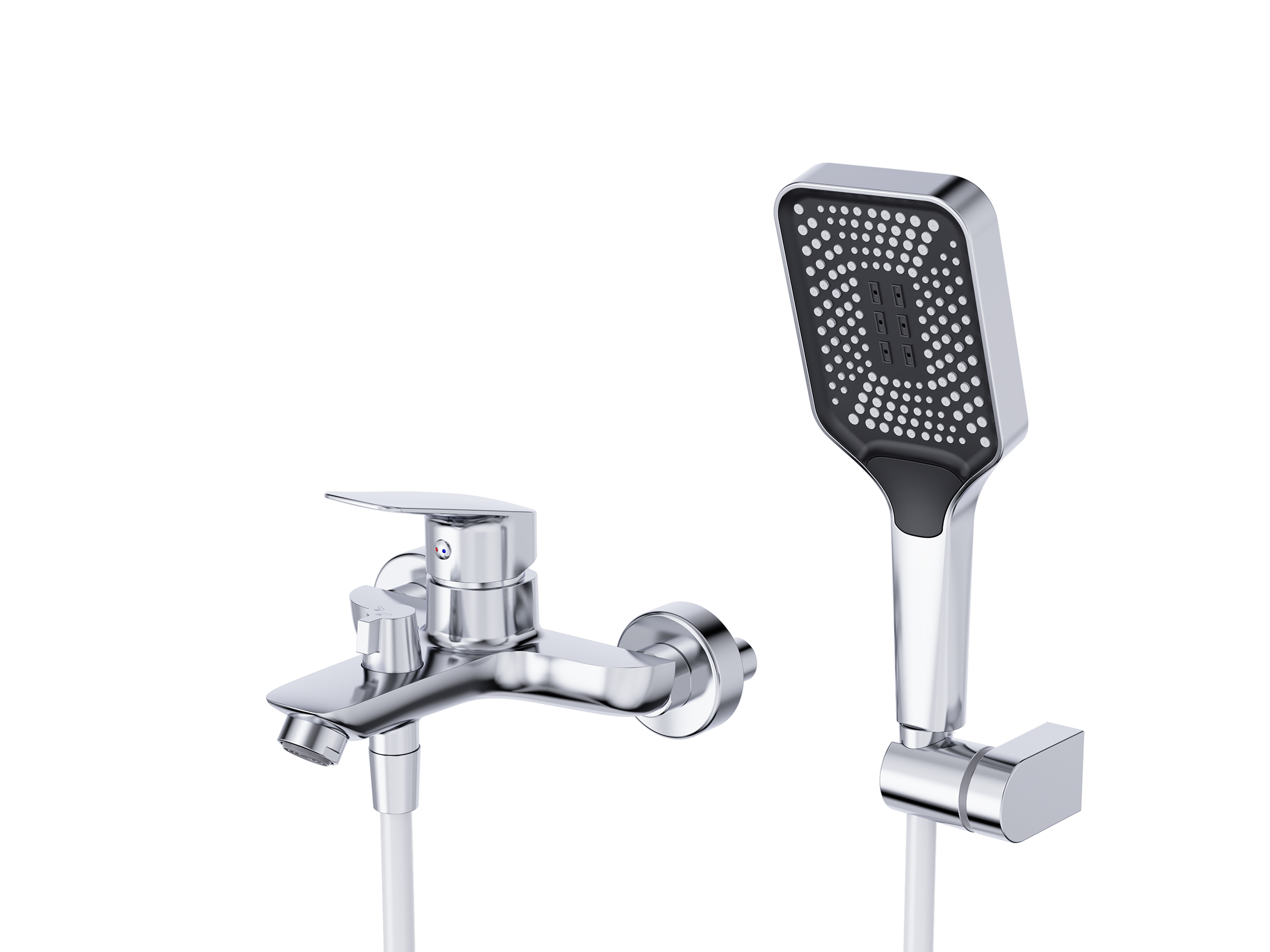 

Смеситель для ванны с душем BelBagno DUE DUE-VASM-CRM, Хром, DUE-VASM-CRM