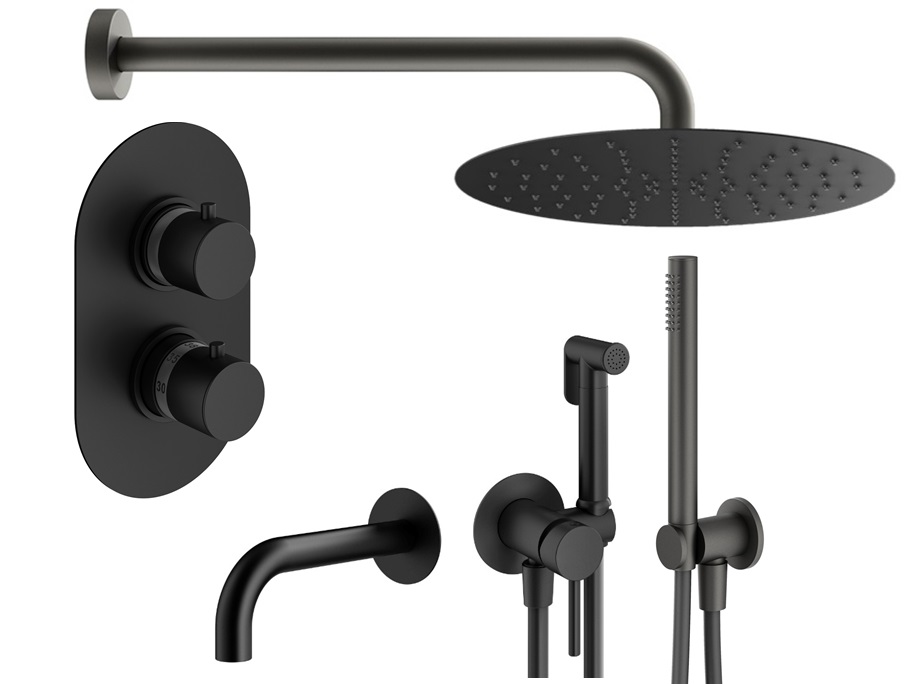 

Душевой комплект Plumberia Selection Ixo KITZXOT19NO260 черный матовый, KITZXOT19NO260
