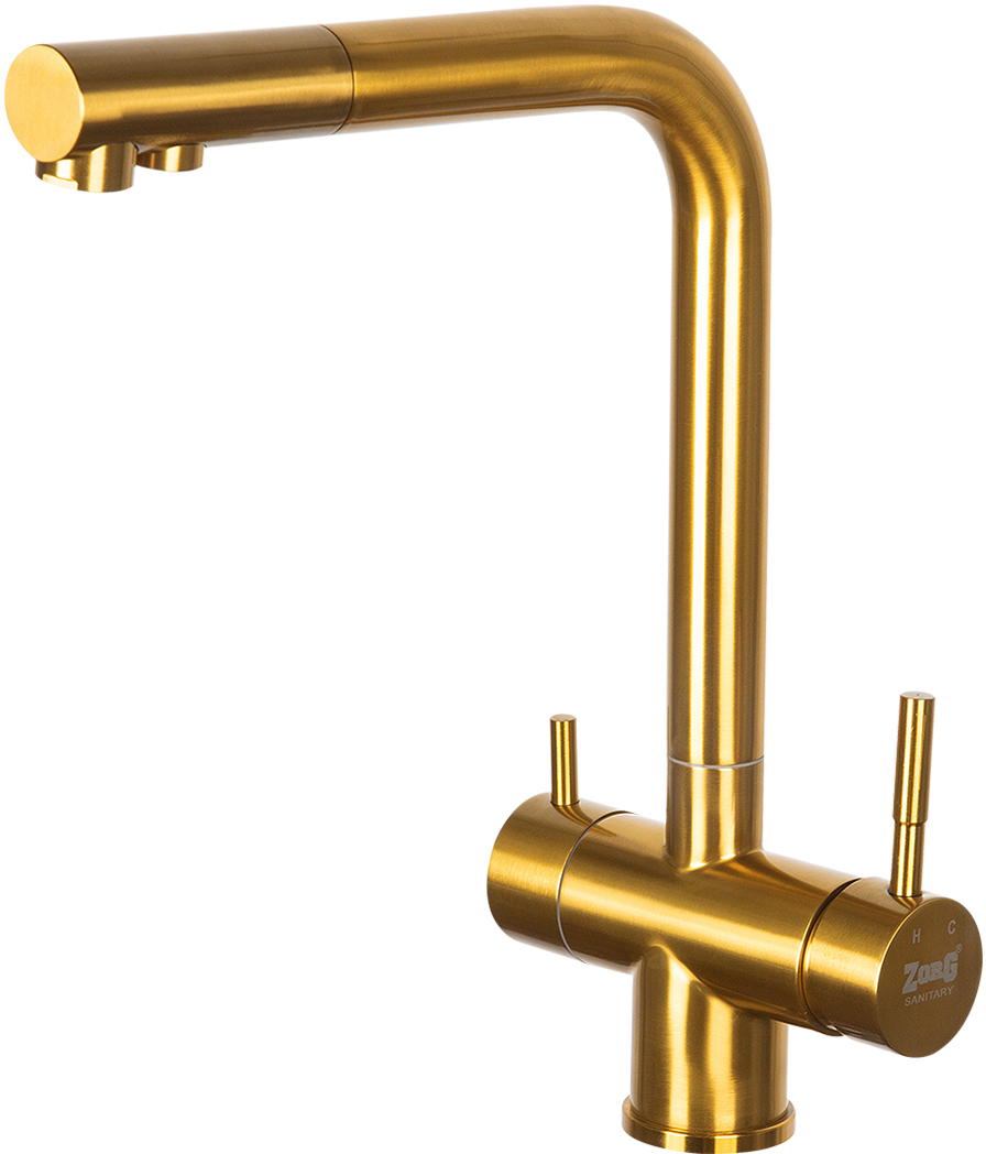 

Смеситель Zorg Inox SZR-7039 BRONZE для кухонной мойки, бронза
