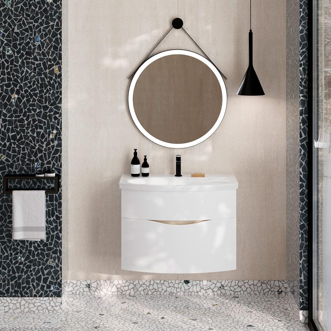 

Мебель для ванной Kerama Marazzi Riva 80 подвесная, белый матовый, RV.80\WHT.M