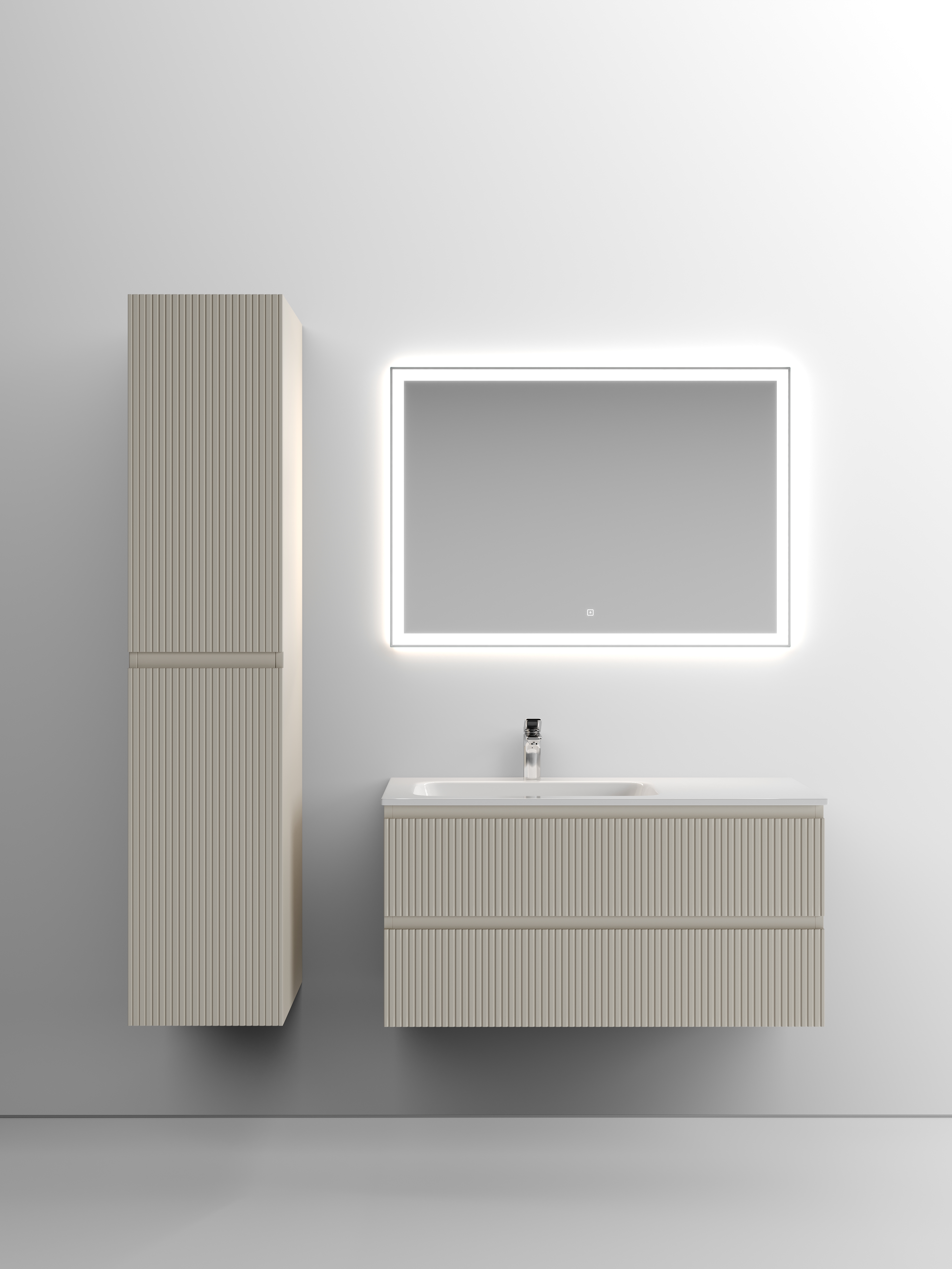 

Мебель для ванной Sancos Snob T 100 SNT100LCE левая, 2 ящика, Beige Soft, Серый, Snob T 100