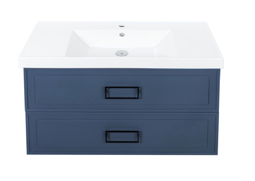 

Тумба с раковиной La Fenice Cubo Twin 100 подвесная, 2 ящика, синяя, Синий матовый, Cubo TWIN FNC-01-CUB-BG-100-2