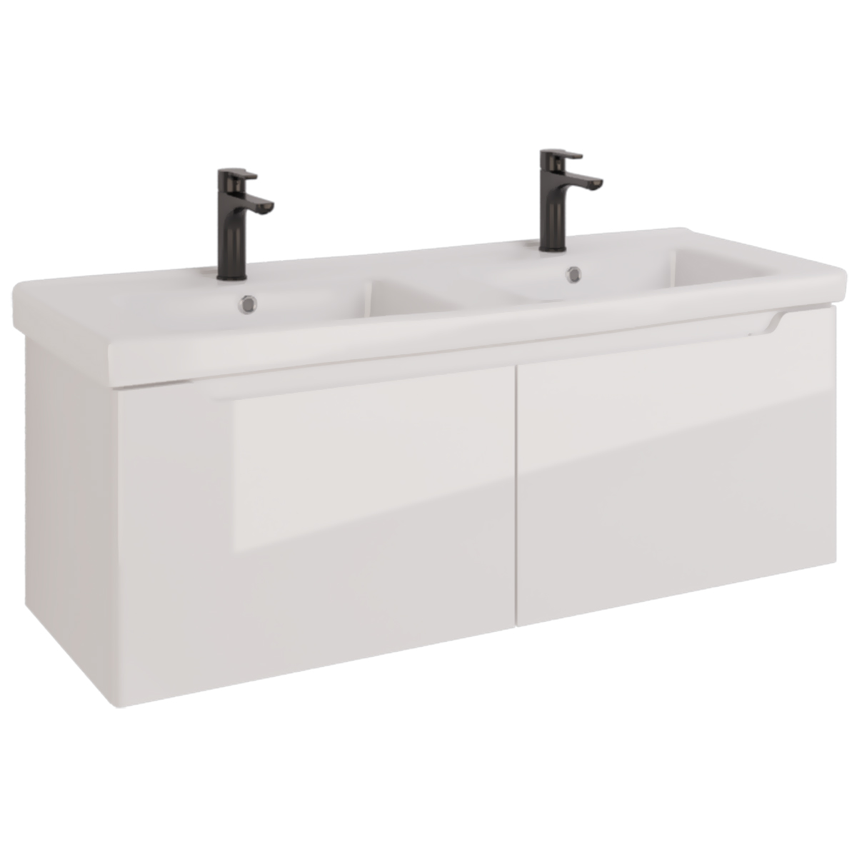 

Тумба с раковиной Dreja W 125 белый глянец, W 125