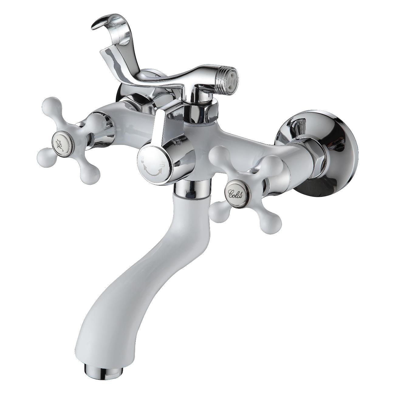 

Смеситель Ammore A3081-C для ванны с душем белый, A3081-C