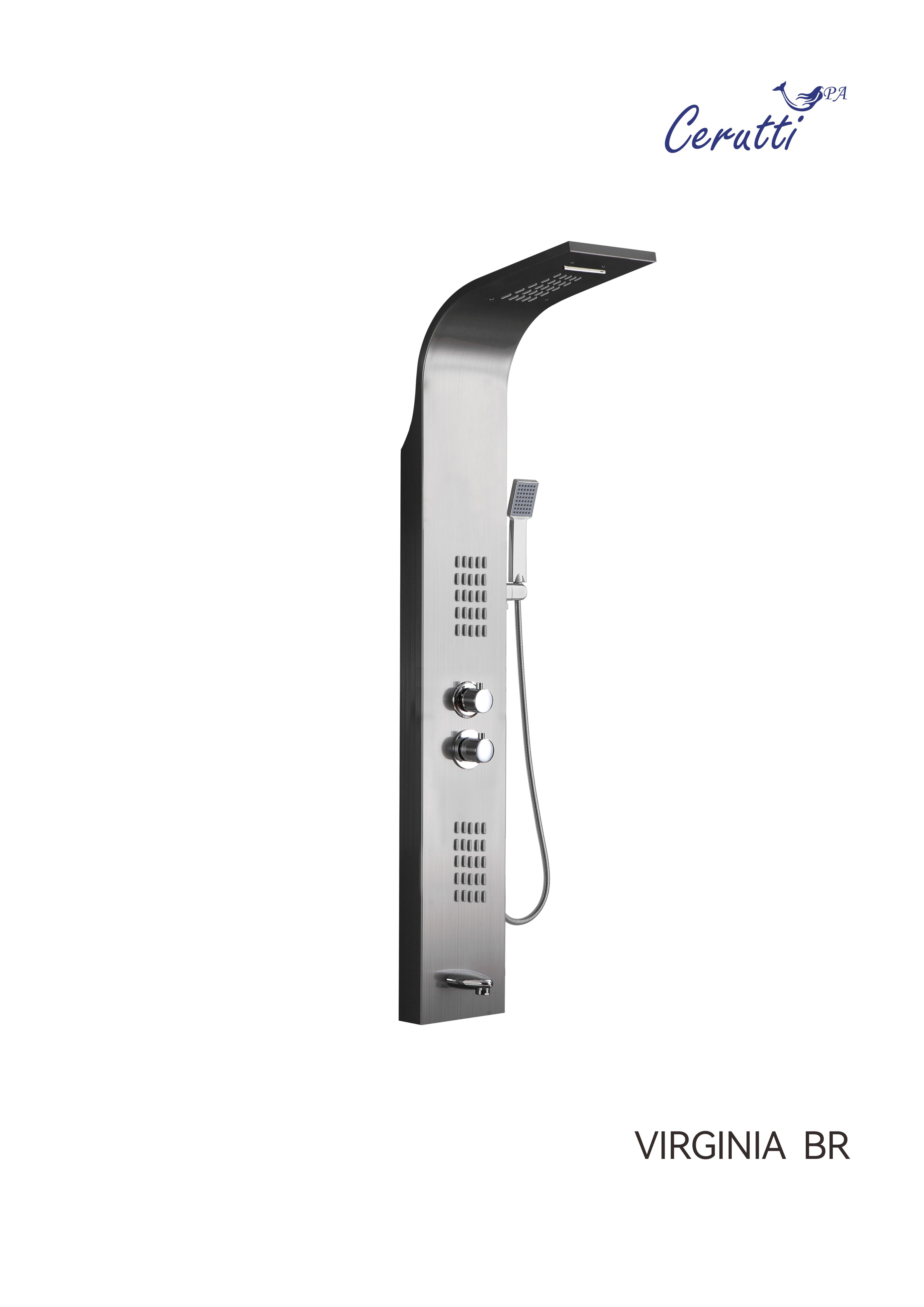

Душевая панель Ceruttispa VIRGINIA BR нержавеющая сталь матовая, VIRGINIA BR
