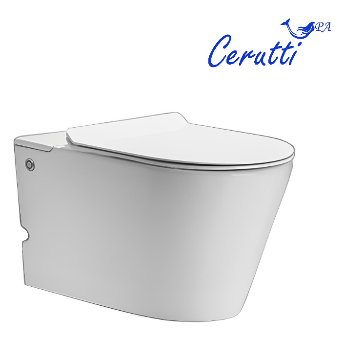 

Унитаз подвесной Ceruttispa Argentera Aria CT10590 безободковый, с функцией импульсного смыва, с сиденьем микролифт, белый, CT10590