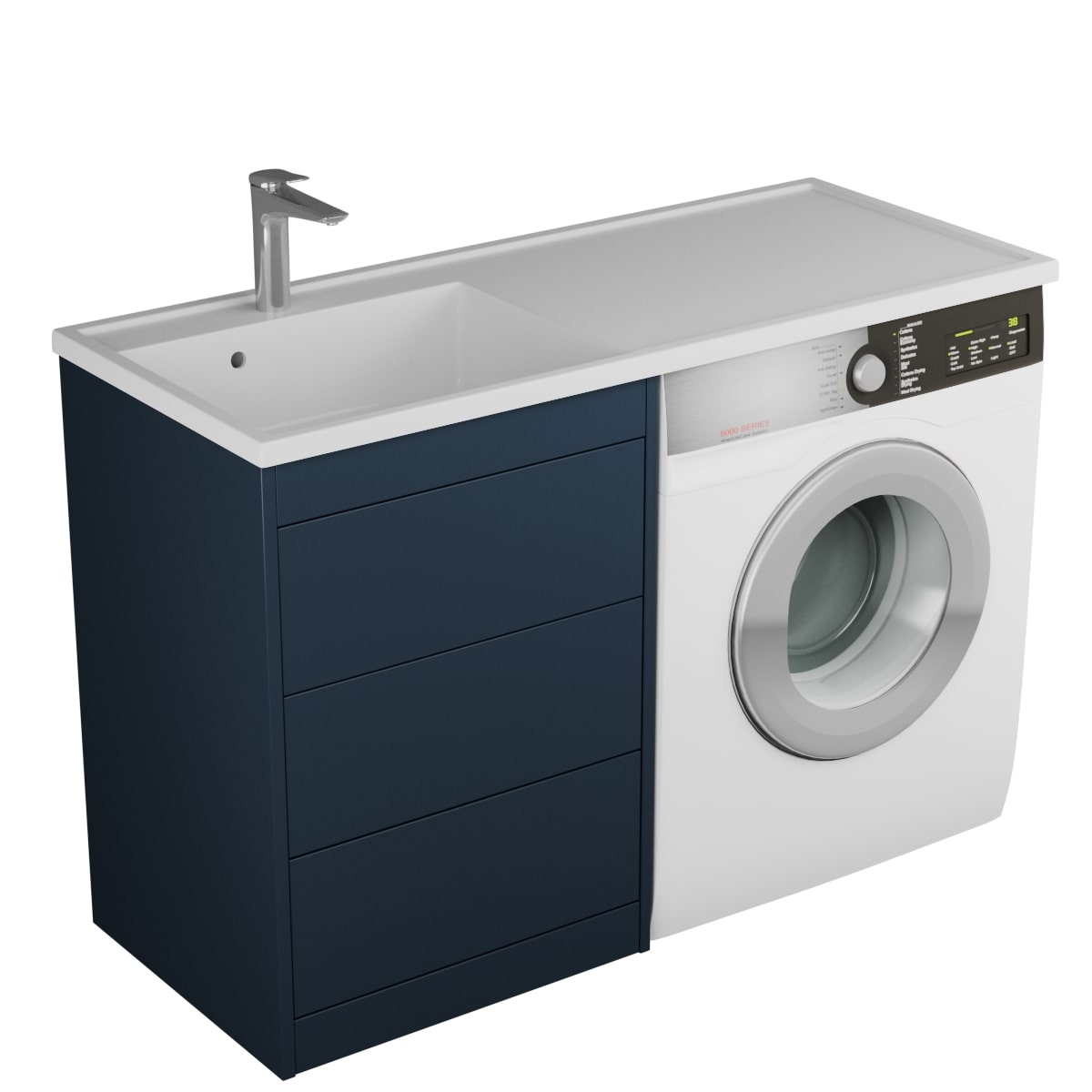 

Тумба с раковиной Veneciana Nera 55 напольная, 3 ящика, индиго, Nera 55526