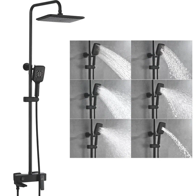 

Душевая стойка Rose R2736H черная, Черный, R2736H