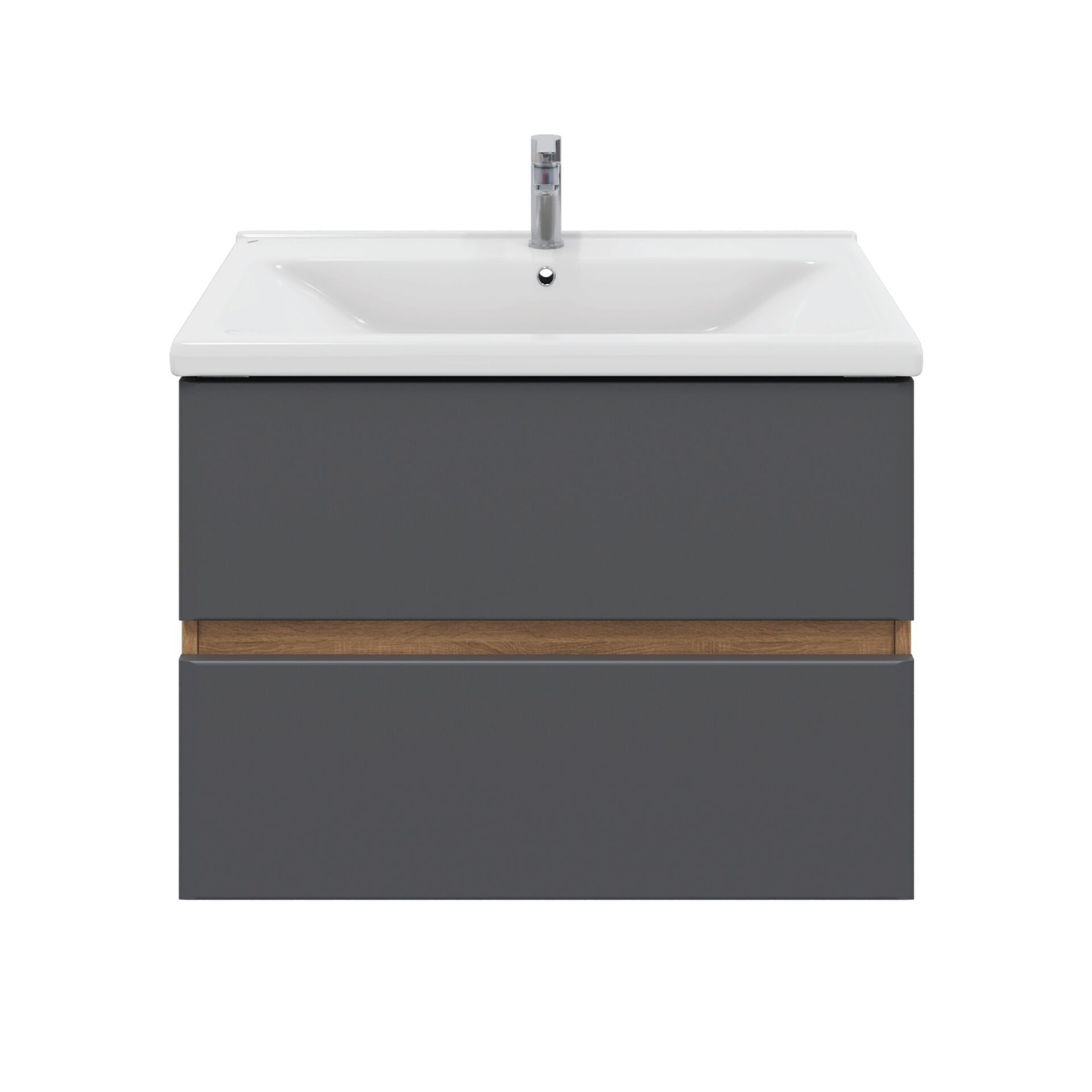 

Тумба с раковиной SanStar Graffa 70 подвесная, дуб вотан/графит софт (раковина Миранда 70), Graffa 452.1-1.4.1.