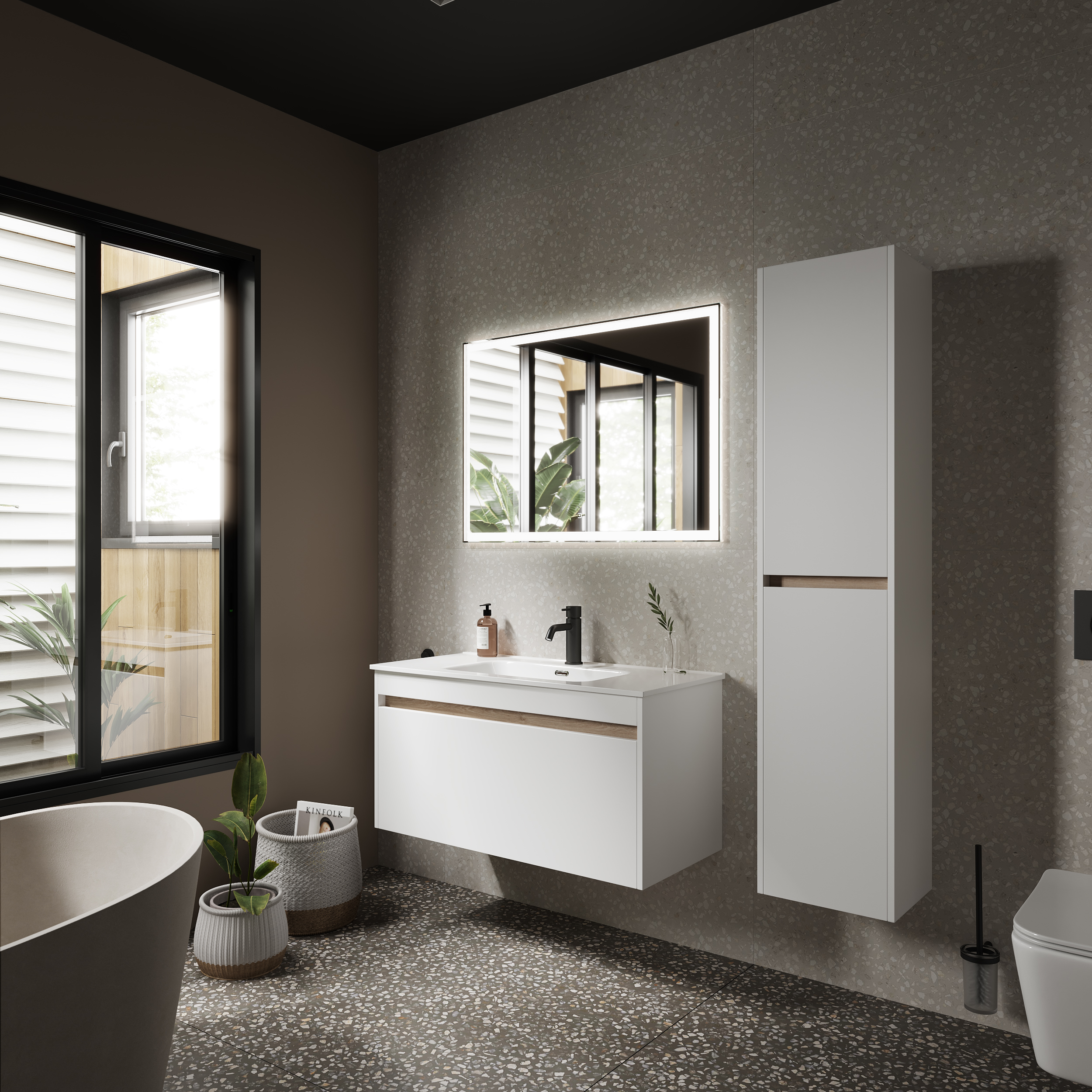 

Мебель для ванной Sancos Smart 100 подвесная, белый глянец, Белый глянцевый, SM100W
