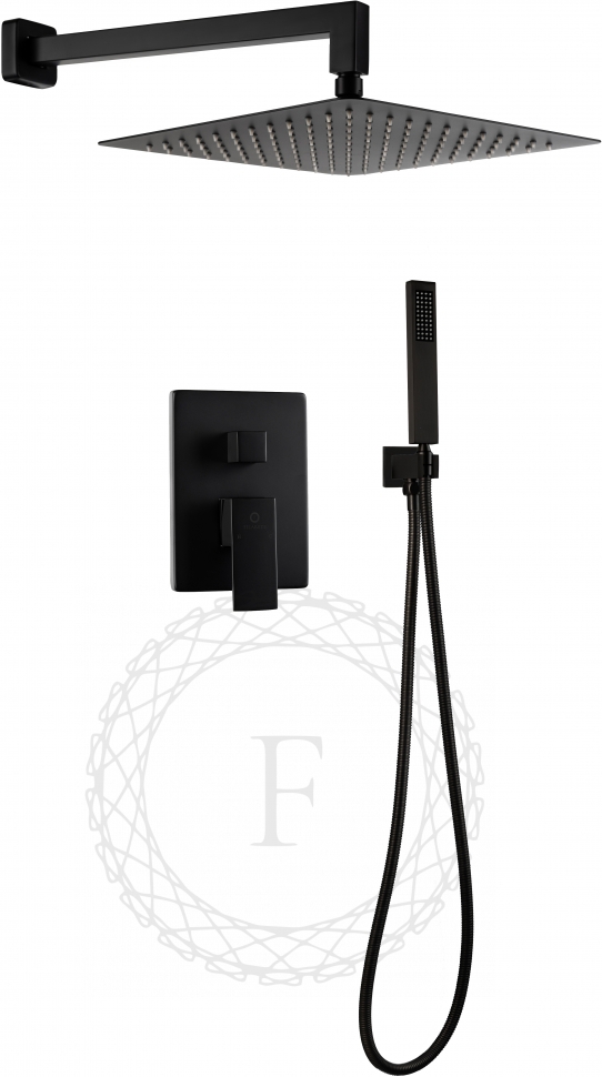 

Душевой комплект Filarete Fing FL1043BL черный матовый, FL1043BL