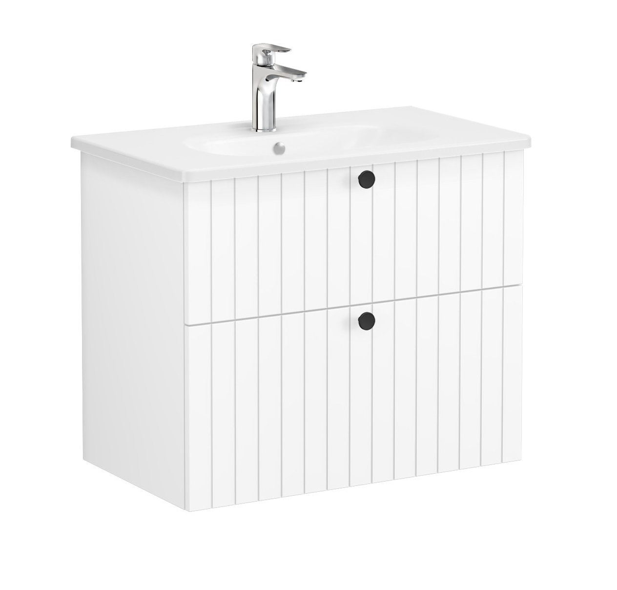 

Тумба с раковиной VitrA Root Groove 80 подвесная, белый матовый, 69436