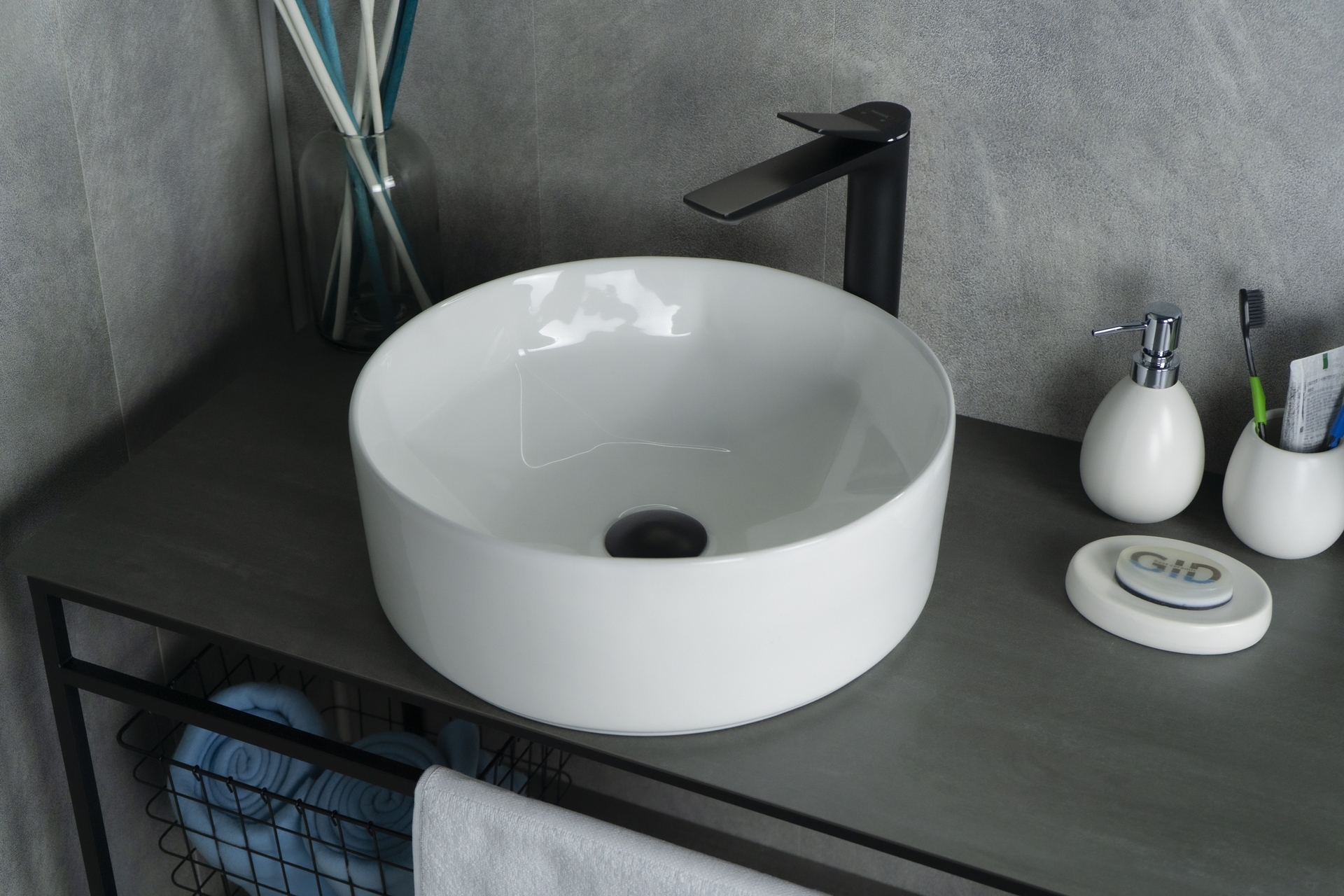 

Раковина Gid Esfera N9425 накладная 40х40 белая, Белый, Esfera N9425