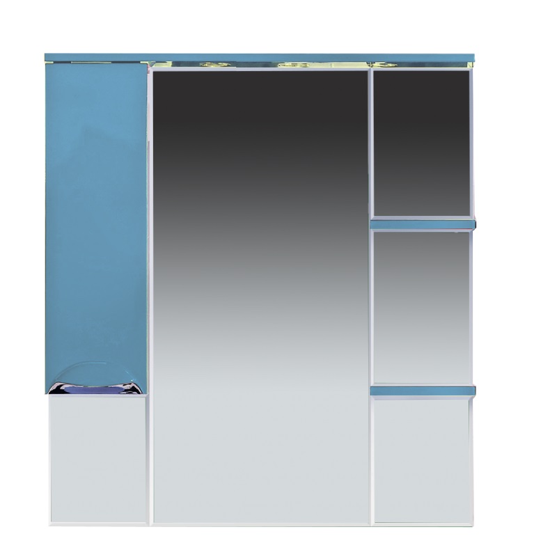 

Зеркало-шкаф Misty Кристи 90 L с подсветкой, голубой, Кристи 90 П-Кри02090-061СвЛ
