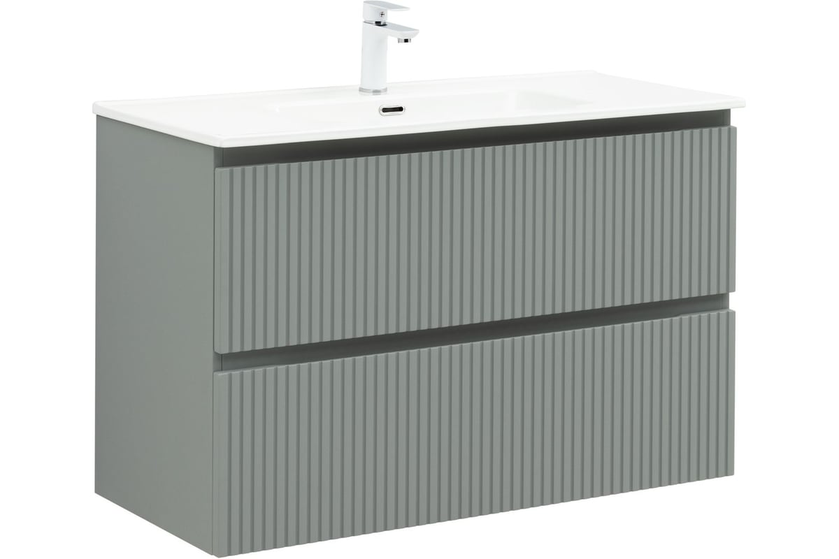 

Тумба с раковиной Aquanet Джейн (Flat) 100 подвесная, мисти грин