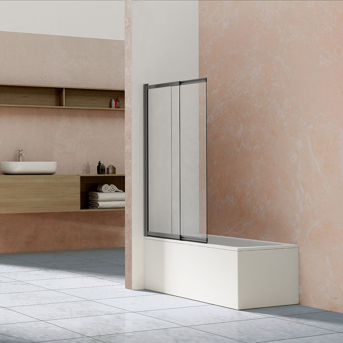 

Шторка на ванну Vincea VSB-1E100CLGM 100х140 стекло прозрачное, профиль вороненый, VSB-1E100CLGM