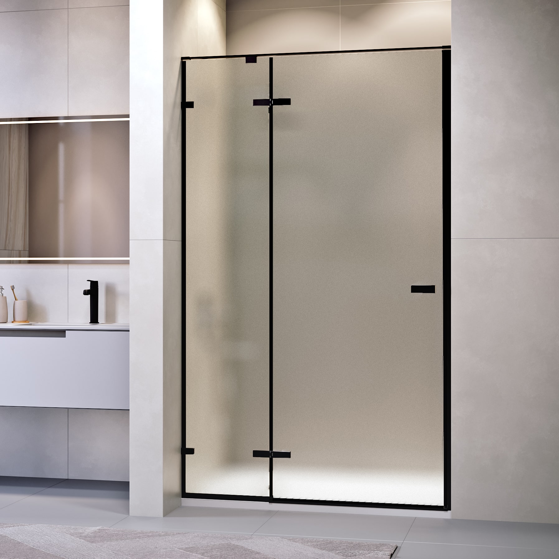 

Душевая дверь в нишу RGW Stilvoll SV-004B 140x200 см, профиль черный, стекло матовое, SV-004B