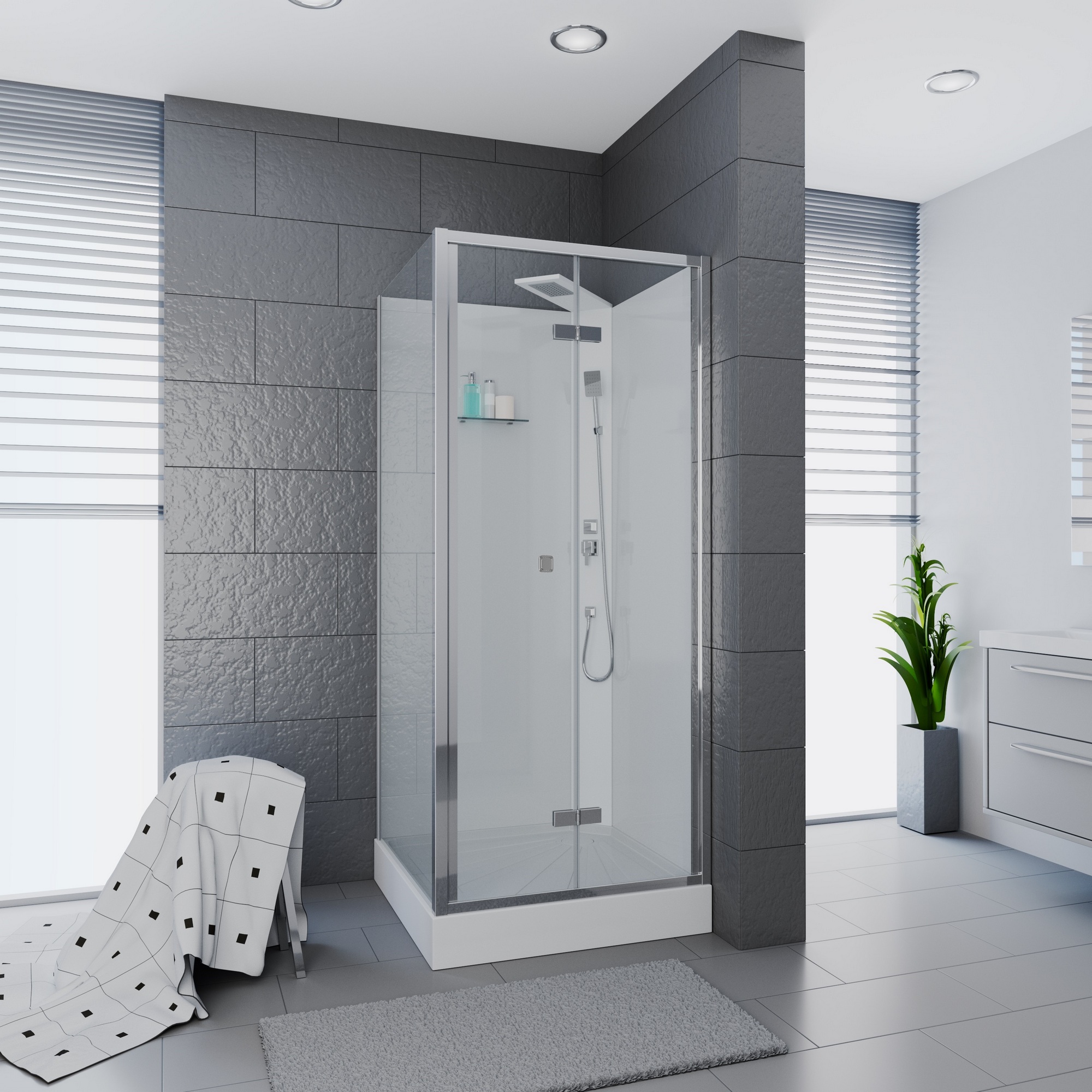 

Душевая кабина Ceruttispa Bella BELLA90T 90х90х215 без крыши, BELLA90T