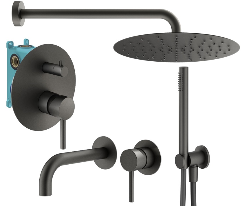 

Душевой комплект Plumberia Selection Ixo KITXO18GR210 графит матовый, KITXO18GR210