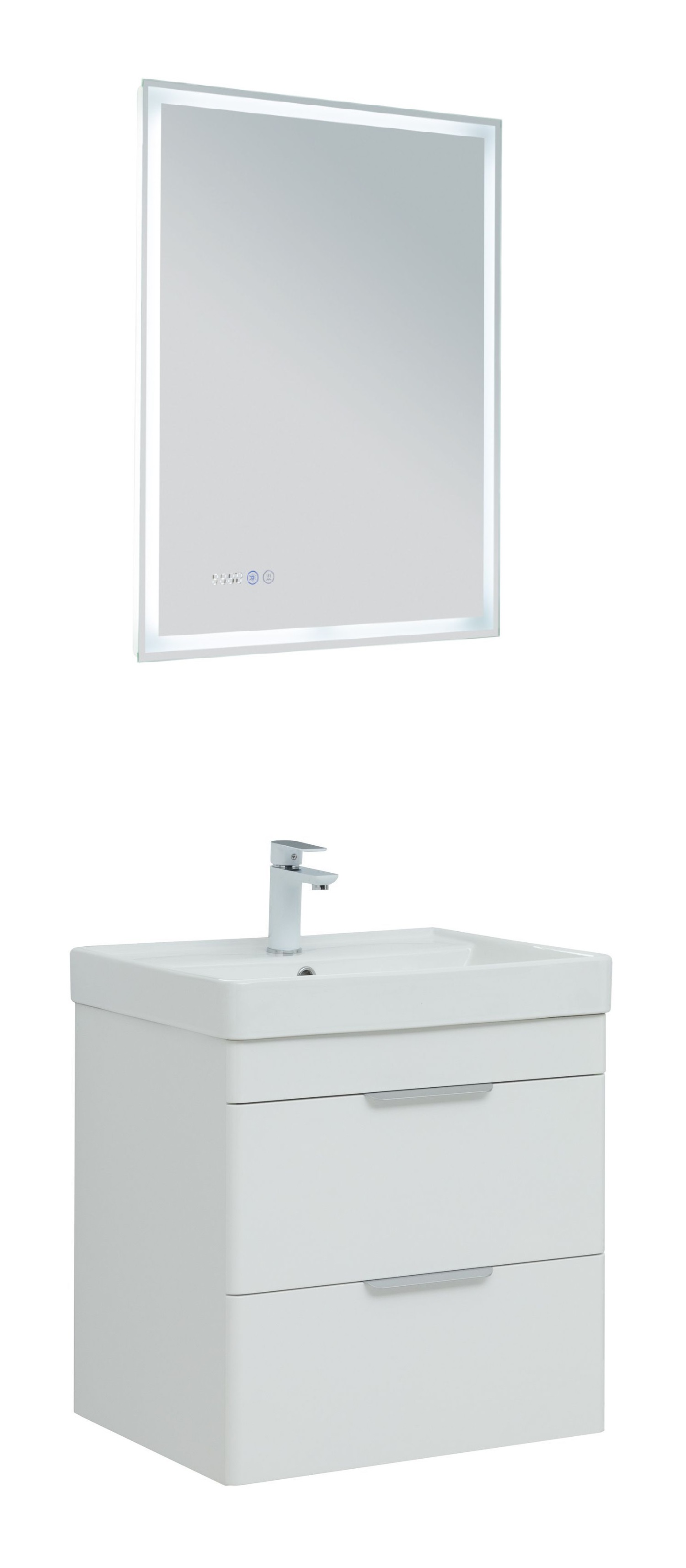 

Мебель для ванной Aquanet Ирис new 60 белый глянец, 2 ящика, Ирис new 60
