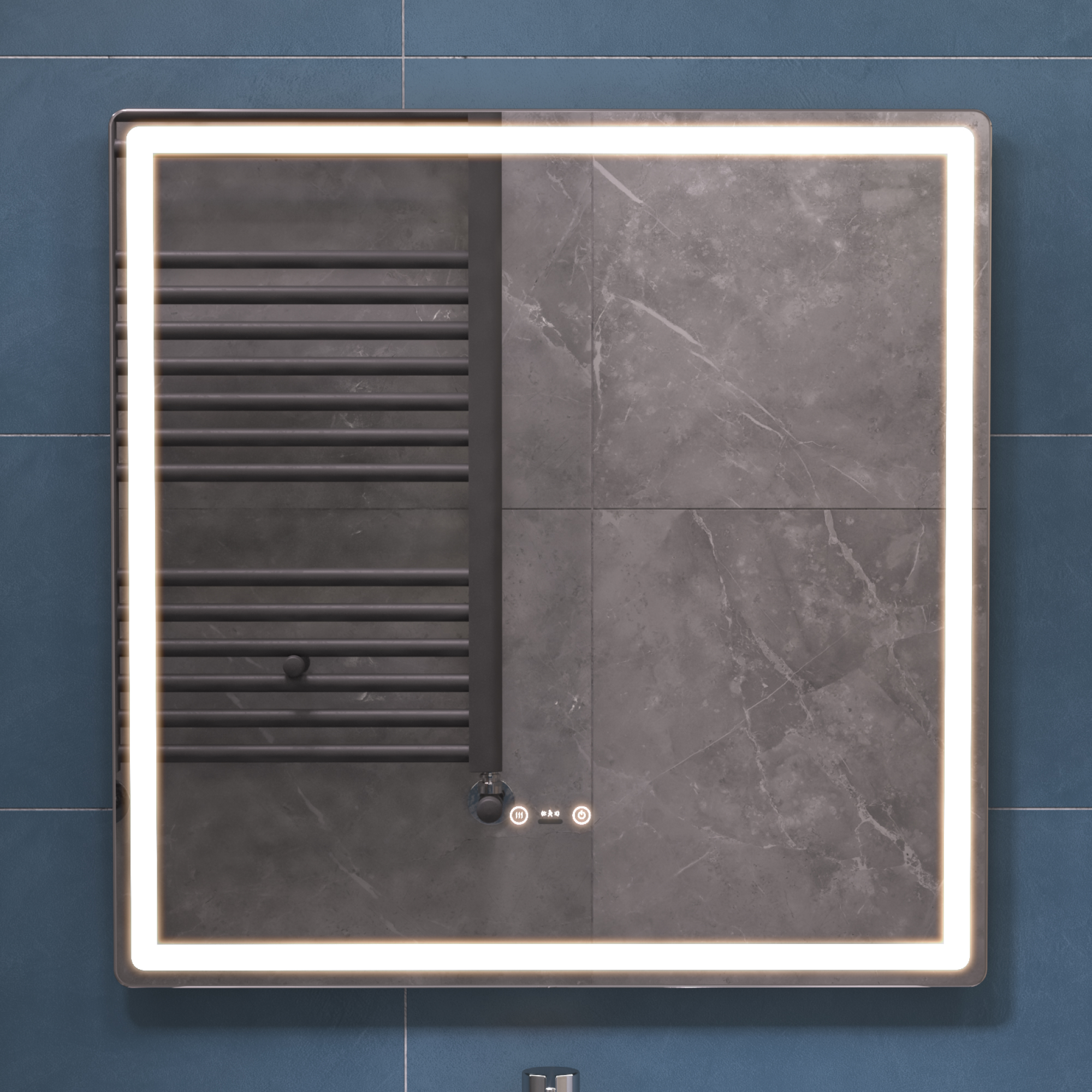 

Зеркало Vigo Geometry Step 70х70 с подсветкой, датчик присутствия, функция антизапотевания, Белый, 233